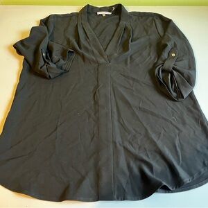 Calvin Klein blouse, Black, Medium, 3/4 Sleeves, V Neck